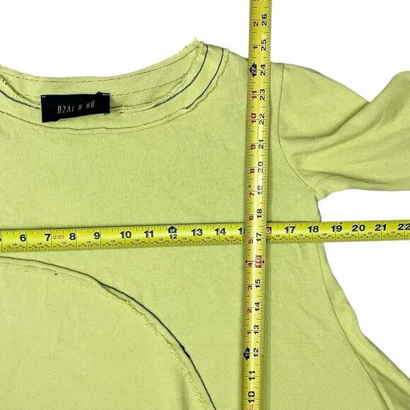 Ozai N Ku Boho Sweater Knit Asymmetric Inside Out Hem Contrast/Stitching S - Picture 12 of 15